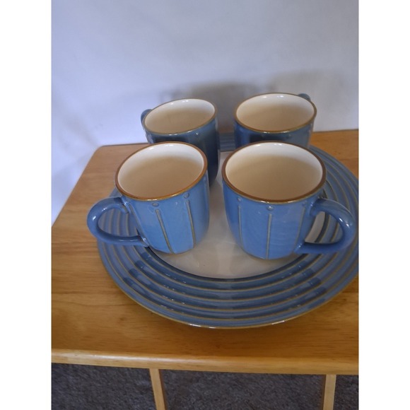 Dansk 13 Inch Plate With Four Mugs - Picture 2 of 2